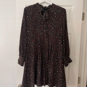 Madewell Black Long Sleeve Dress with Red, White, & Blue Stars